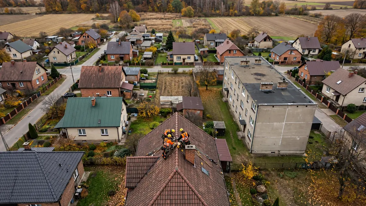 Mapa województwa łódzkiego z zaznaczoną strefą 30 km i 70 km wokół Łodzi